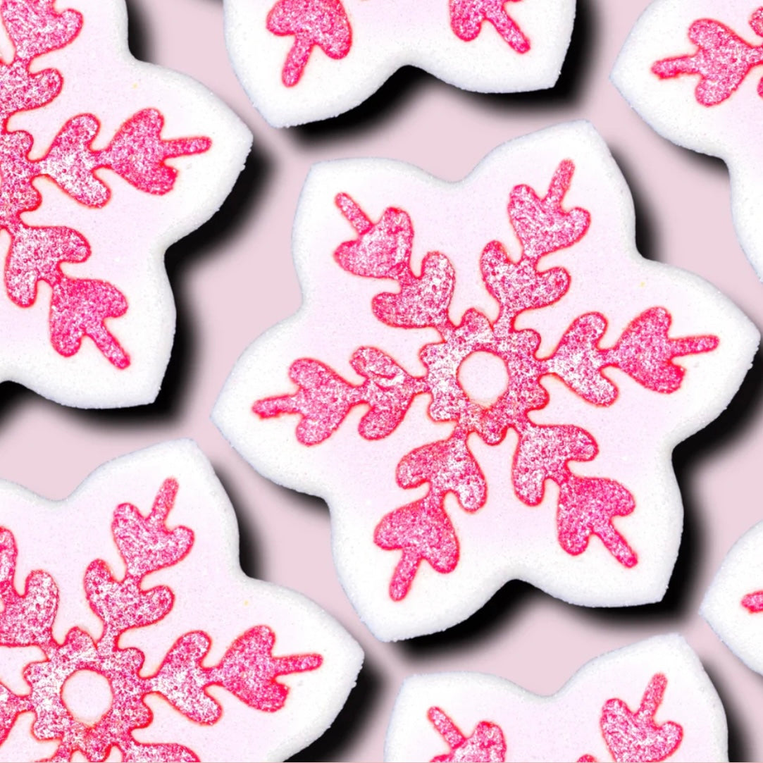 Large Pink & White Snowflake (Fantastic Fall) Bath Bomb