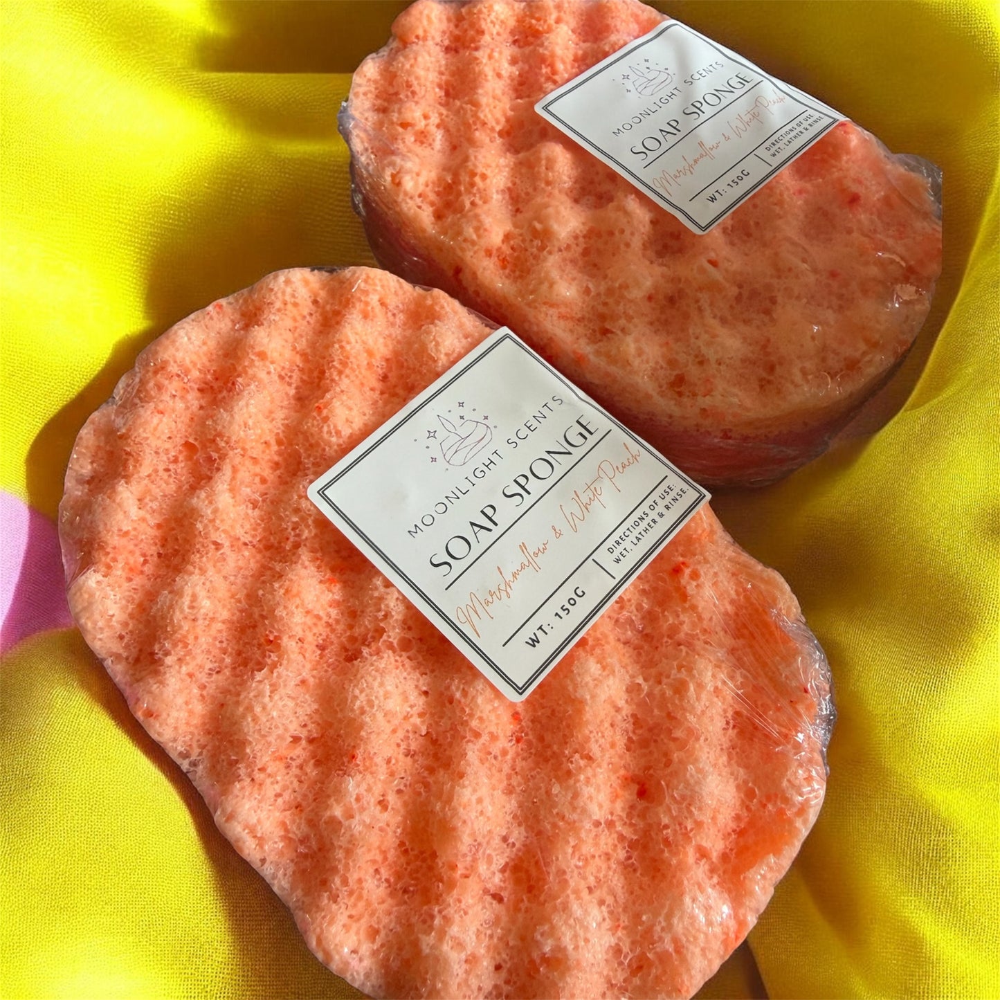 Marshmallow & White Peach Soap Sponge