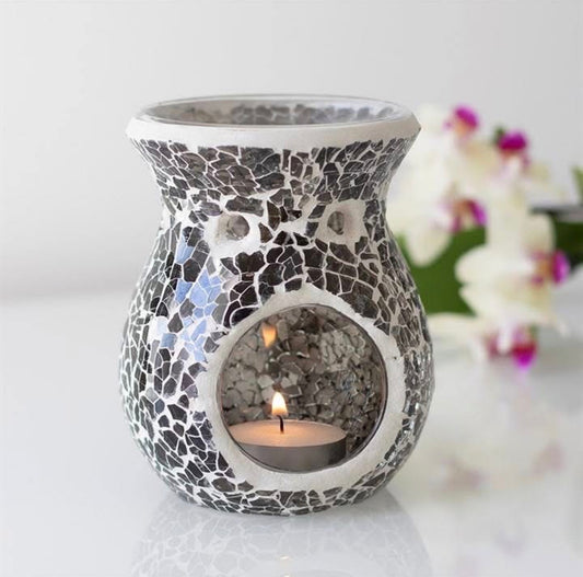 Crackle Wax Burner Silver