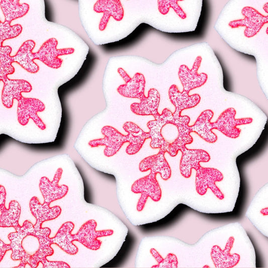 Large Pink & White Snowflake (Fantastic Fall) Bath Bomb